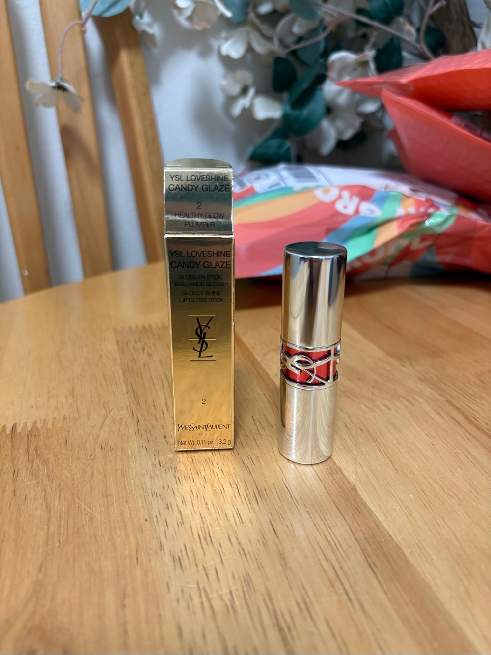 YSL Loveshine Candy Glaze Lip Gloss Stick 2 HEALTHY-GLOW PLUMPER, Full Sz BNIB